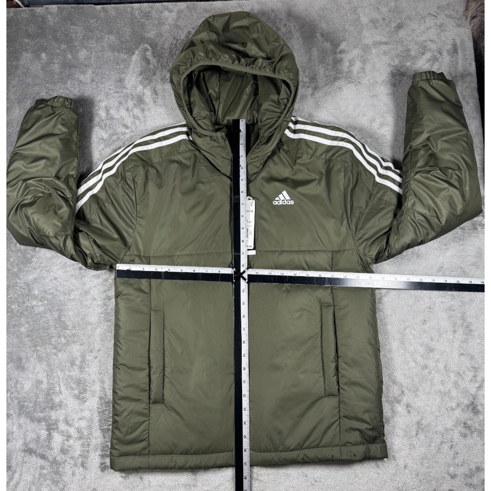Adidas Outdoor Al Aire Libre Jacket Men's Small Hooded Olive Strata HZ5725 NWT - Picture 2 of 9